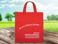 Abbildung: farbige Baumwolltasche rot mit Druck 38x42 cm