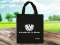 Abbildung: Baumwolltasche Berlin schwarz Druck 1-farbig weiß 38x42 cm