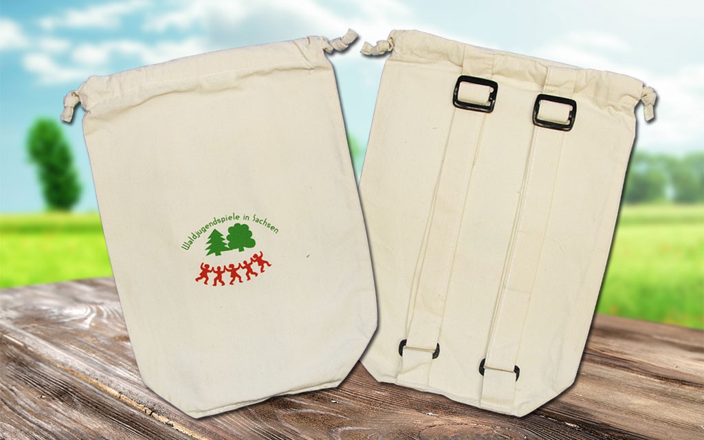 exklusiver Rucksack aus Baummwolle mit Druck 25x35 cm