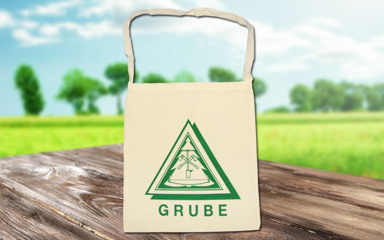 Abbildung: bedruckte Baumwoll-Umhängetasche natur 38x42 cm