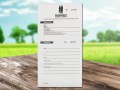 Abbildung: Reparaturbeutel mit Perforierung aus Kraftpapier weiß mit Druck - 115x130+80 mm