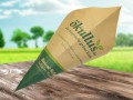Abbildung: Obstspitztüten aus braunem Natronmischpapier mit Druck - 1,5 kg