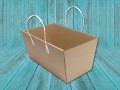 Abbildung: Einkaufskorb Wellpappe (seitlich) Wellpappe braun - 360x175x195 mm