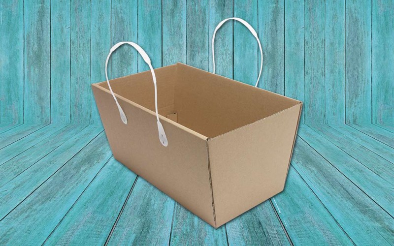 Einkaufskorb Wellpappe (seitlich) Wellpappe braun - 360x175x195 mm