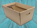 Abbildung: Einkaufskorb groß Wellpappe (seitlich), Wellpappe braun - 457x257x240 mm