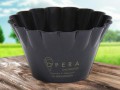 Abbildung: schwarze Eisbecher aus PP mit Druck 450 ml