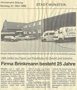 Bericht zum Jubiläum der Münstersche Zeitung (1990) Bericht der Münstersche Zeitung (1990) zum 25-jährigen Jubiläum