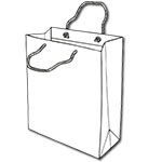 Skizze Plastiktasche mit Kordelgriffen - Typ Regensburg