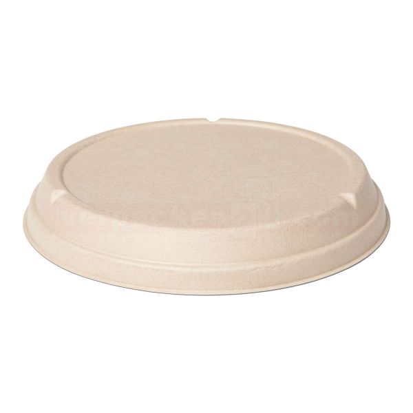 Bagasse-Salatschale rund - DECKEL - aus Bagasse braun oder weiß