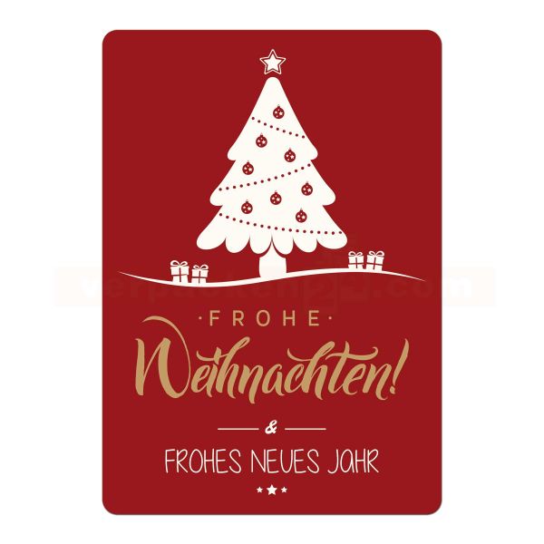 SKL-Etiketten Weihnachten - Frohe Weihnachten bordeaux - eckig 35x50 mm