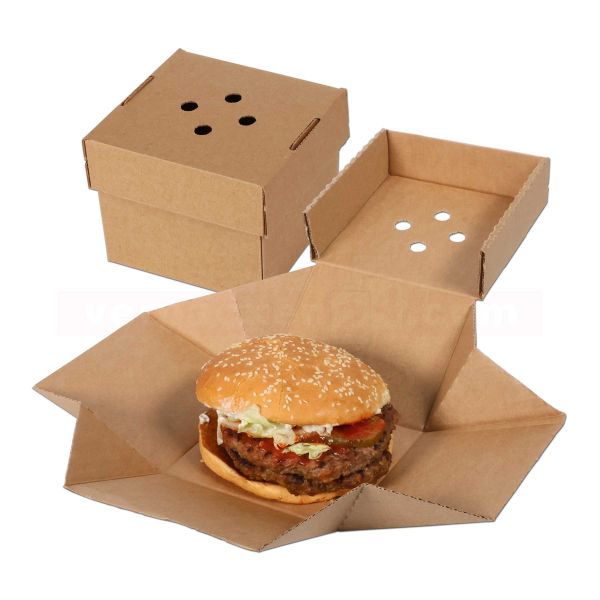 Burgerbox TESS eckig - Kraft braun FSC® - mit Deckel