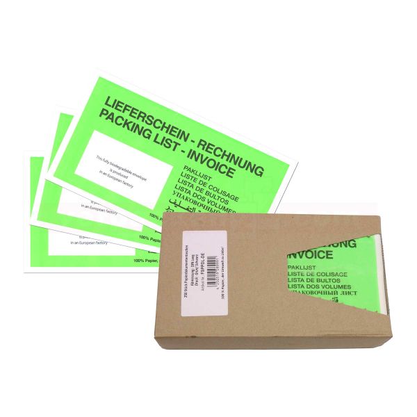 Perga-Lieferscheinhüllen Spenderbox - LS/RE - lang DIN - Papier grün