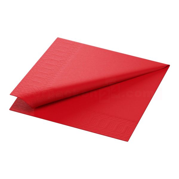 DUNI Zelltuch-Servietten, 3-lg, 1/4 Falz, 33x33cm - rot