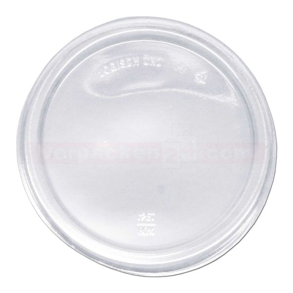Feinkostbecher braun rund - Deckel - rPET transparent - 98 mm (d)