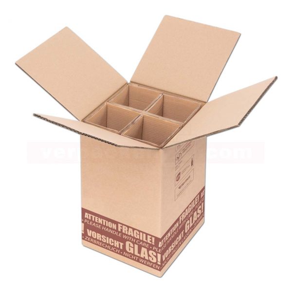 Flaschenversandkarton, 4 Flaschen - Versandverpackung PTZ