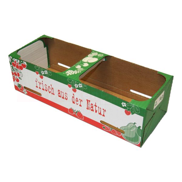 Beerenkorb Wellpappe, mit integriertem Griff - ca. 2500 g