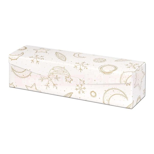Wein-Flaschenverpackung, Präsentkarton - Christmas Bianco - FSC®