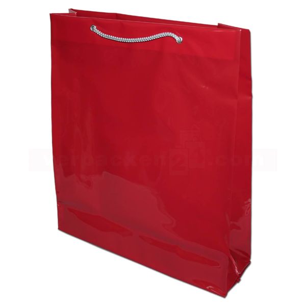 LDPE-Tragetasche Exclusiv, bordeaux - 35+10x40+5+5cm
