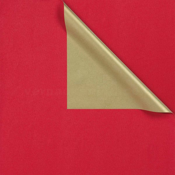 Geschenkpapier, neutral Zo 731649, Rolle 50 cm - rot/gold