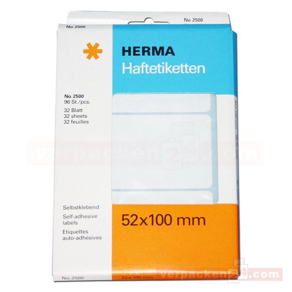 Herma Haftetiketten, weiß - 52x100 mm