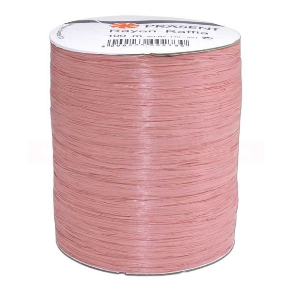 Bastband auf Spule - Rayon Raffia - 100 m - matt altrosa (021)