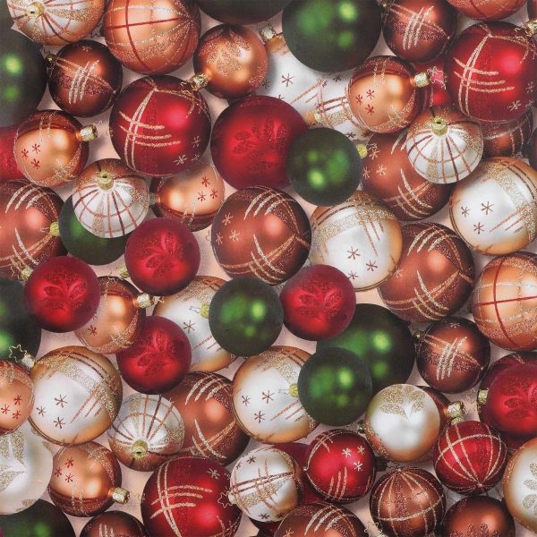 Weihnachts Geschenkpapier Zo 9A88981, Rolle 50cm, Kugeln bunt
