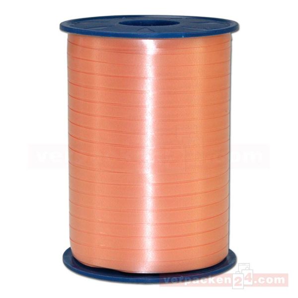 Glanzband auf Rolle 500 mtr., 5 mm - apricot (034)