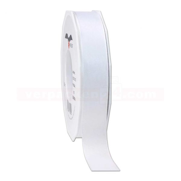 Seidenband - Europa - Rolle 50 m, 25 mm - weiß (601)