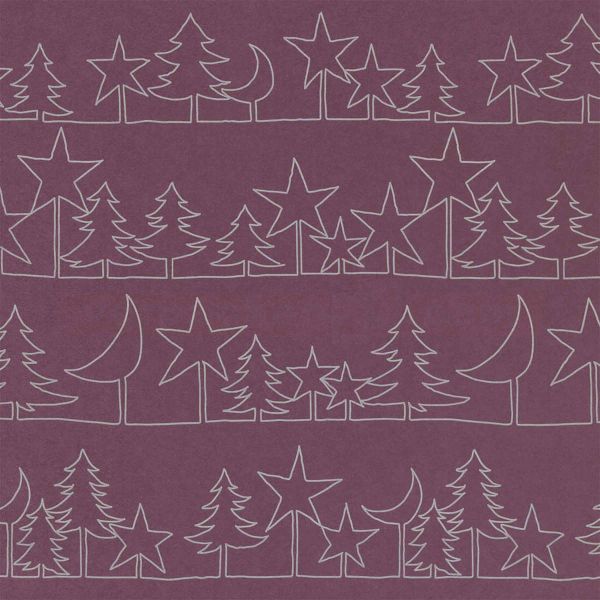 Weihnachts Geschenkpapier W 49340, Rolle 70cm, Stella bordeaux