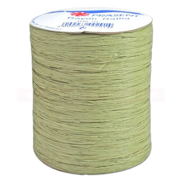 Bastband auf Spule - Rayon Raffia - 100 m - matt olivgrün (621)