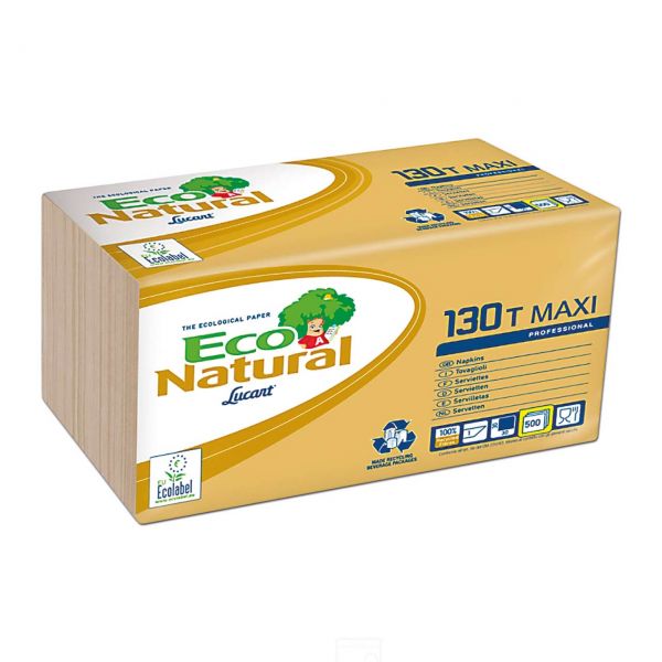 Zellstoff-Servietten, EcoNatural FSC®, 1-lagig - 1/4 Falz - 30x30cm