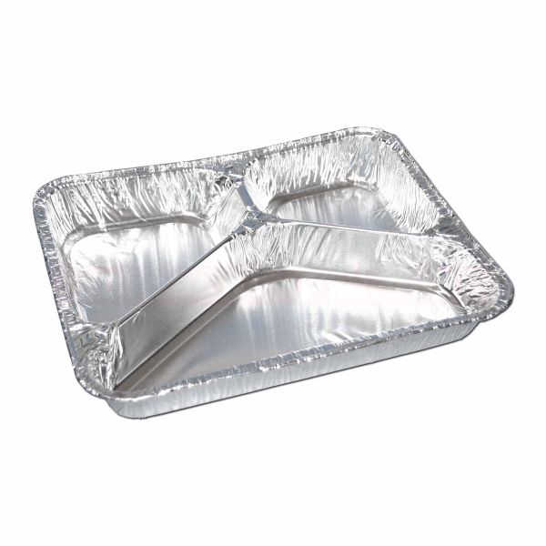 Aluschalen, 3-geteilt, 960 ml - 227x177x39 mm
