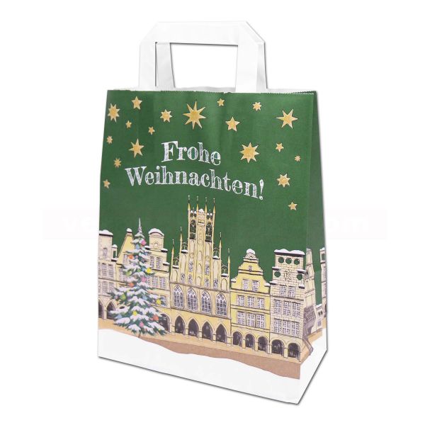 Weihnachts-Papiertragetasche - Stadtansicht Münster