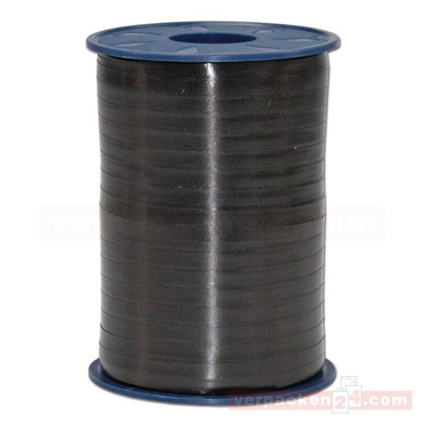 Glanzband auf Rolle 500 mtr., 5 mm - schwarz (613)