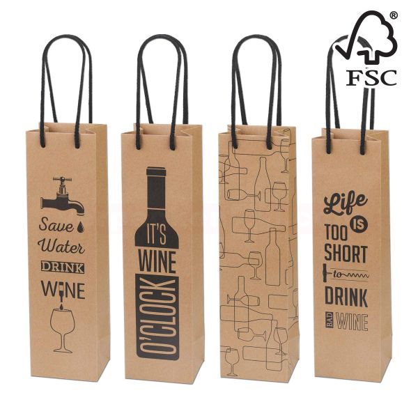 Wein Papiertragetasche Regensburg - Wine Flaschentasche - 100+85x360mm