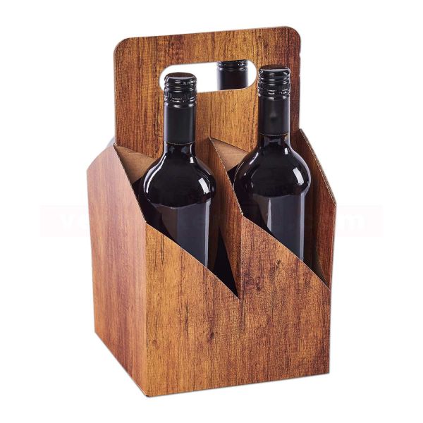 Flaschenträger Timber - Tragekarton für Bier, Wein, Saft