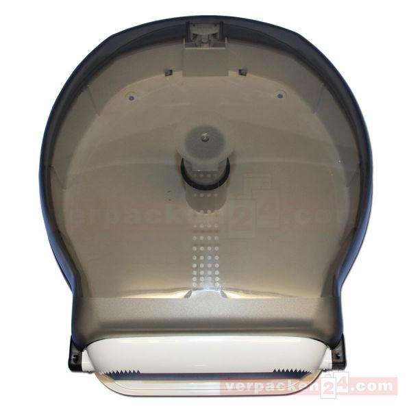 Toilettenpapierrollen-Spender, rauchglas klar /weiß, Jumbo 30 cm