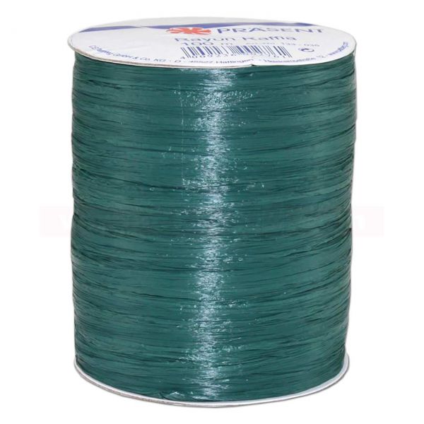 Bastband auf Spule - Rayon Raffia - 100 m - matt dunkelgrün (035)