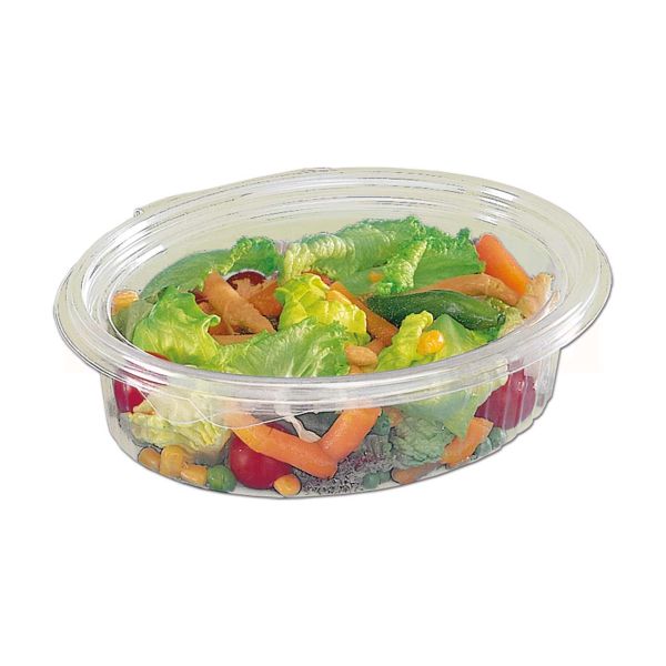 Salatschale ELIPACK, inkl. Klappe, klar - oval