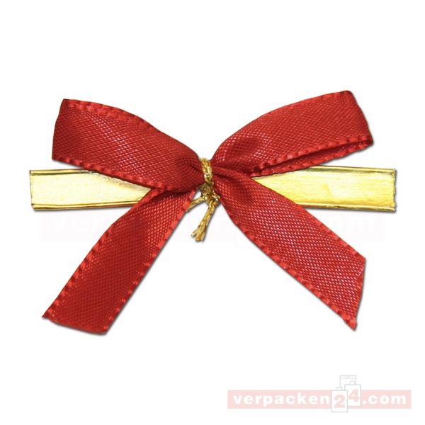Fertigschleifen mit Clip - 2-Flügelschleifen - 60mm - rot (VE: 100 Schleifen)