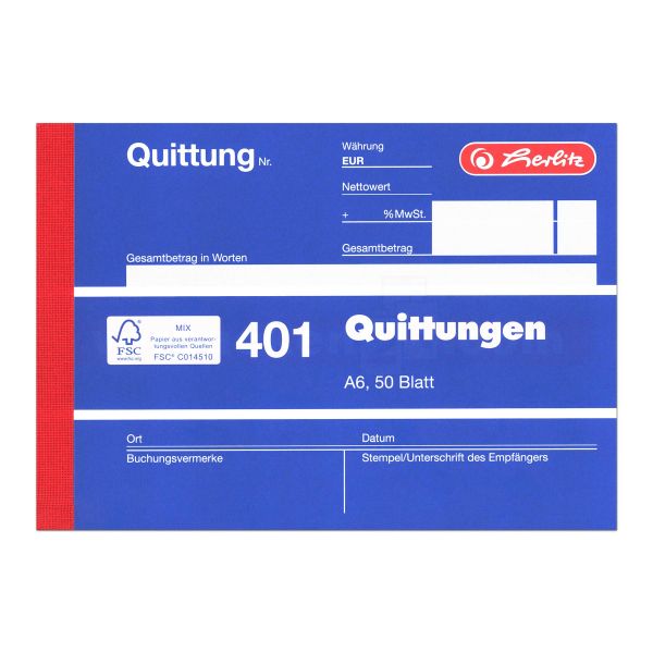 Quittungsblock, neutral á 50 Blatt - DIN A 6