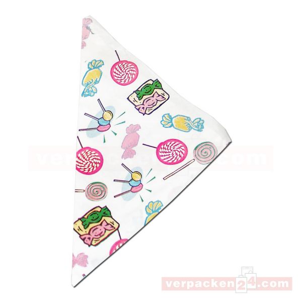 Spitztüten weiß, Kraftpapier - Motiv Süßigkeiten