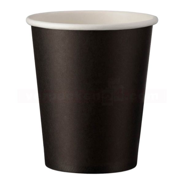 Ausschankbecher Hartpapier, Duo schwarz - Kaffeebecher 1-wandig