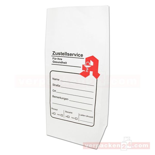 Arznei-Zustellbeutel - Blockbodenbeutel weiß