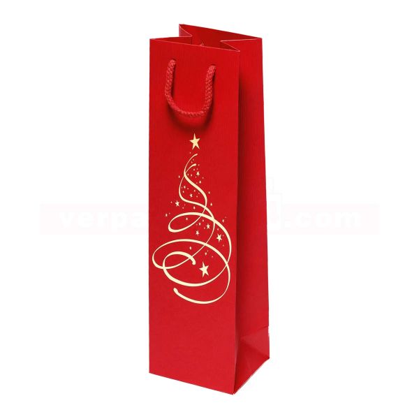 Weihnachts-Flaschentaschen Exclusiv - Linea Christbaum Rot