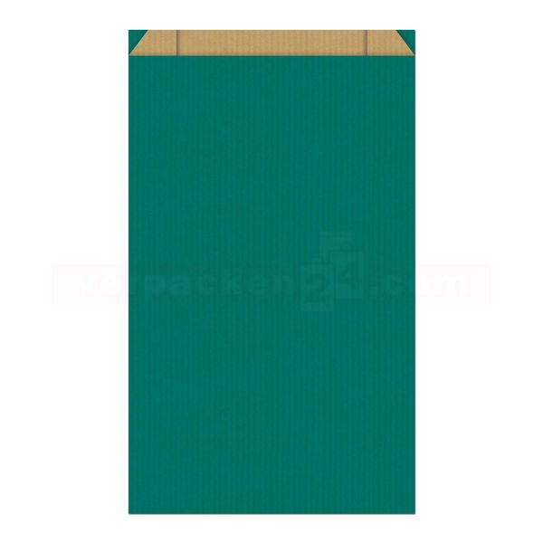 Geschenkbeutel mit Seitenfalte, petrol - 12×5×19+1cm Klappe
