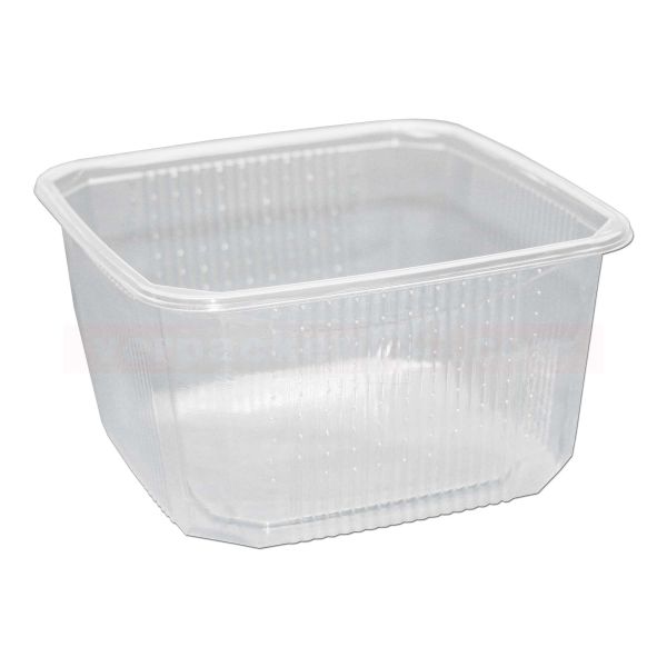 Heimchendose eckig - Becher - Polyethylen klar - 450ml - gelocht