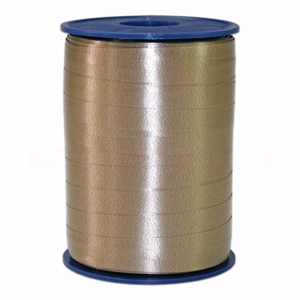 Glanzband auf Rolle 250 mtr., 10 mm - taupe (105)