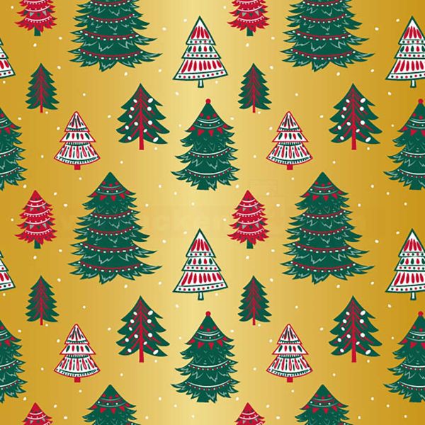 Weihnachts Geschenkpapier Be 9243H, Rolle 50cm, Tannen gold