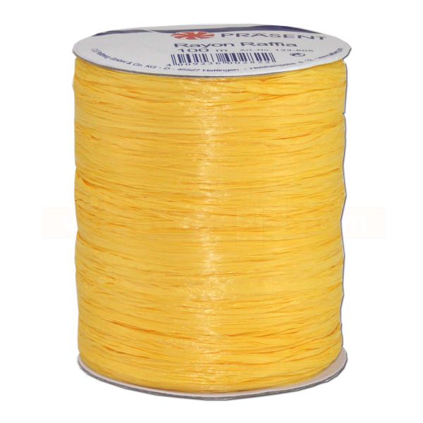 Bastband auf Spule - Rayon Raffia - 100 m - matt gelb (605)